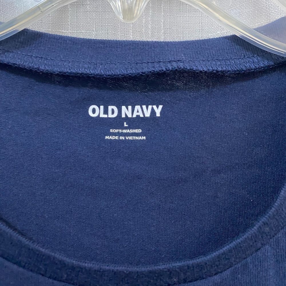 Old Navy Men Blue Graphic Short Sleeve Tee Shirt Size Large - Picture 4 of 5